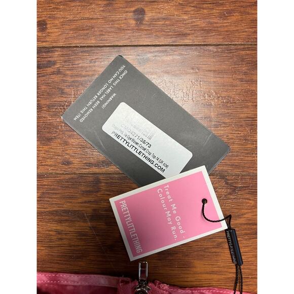 NWT Pretty Little Thing Shape Pink Tie Dye Woven Corset Crop Top - Sz US 10 - Picture 4 of 8